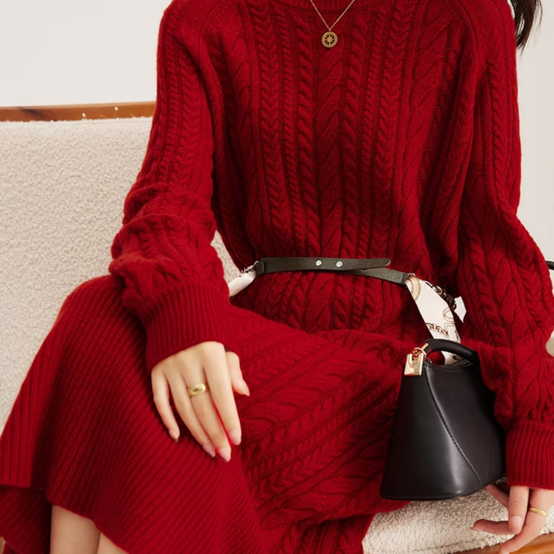 Classic Women's Winter Dress – Soft Fabric & Seasonal Style | WWD-15