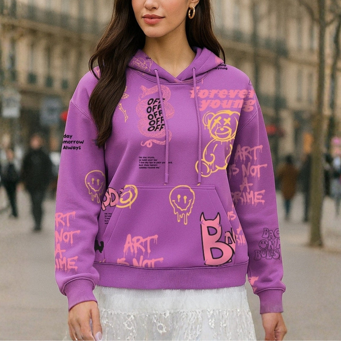 "Pack of 2 Women’s Printed Hoodies – Premium Quality, Cozy & Stylish|H-027