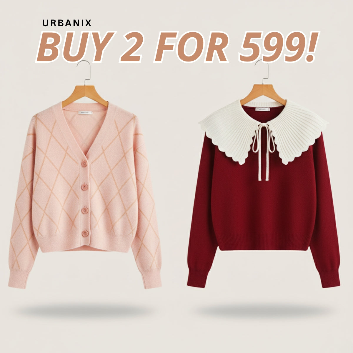 Combo Cardigans Pack of 2 - Double Warmth, One Price | Stylish & Cozy |C-03