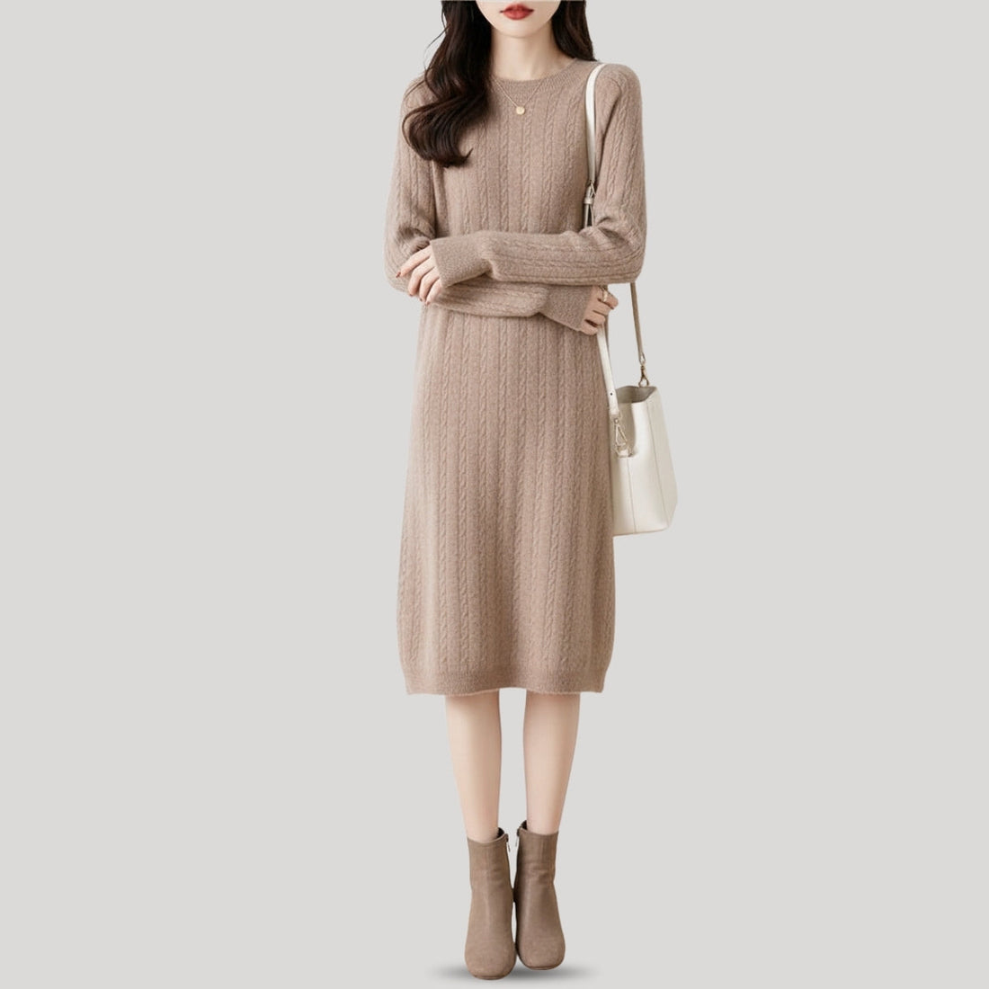 Classic Women's Winter Dress – Soft Fabric & Seasonal Style | WWD-08