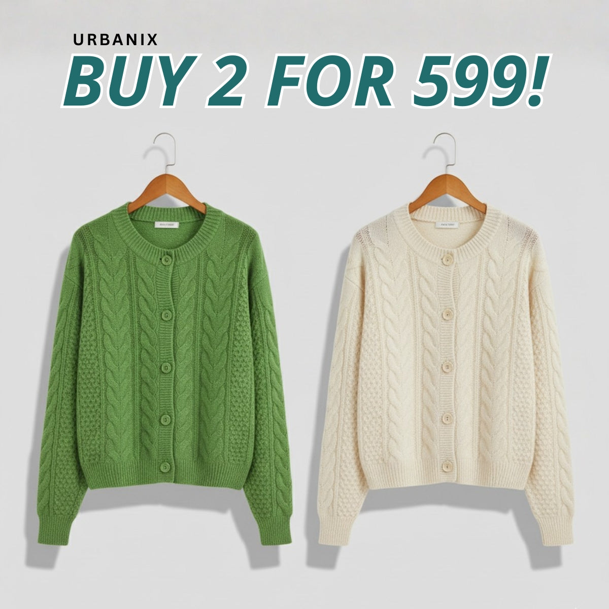 Combo Cardigans Pack of 2 - Double Warmth, One Price | Stylish & Cozy |C-10