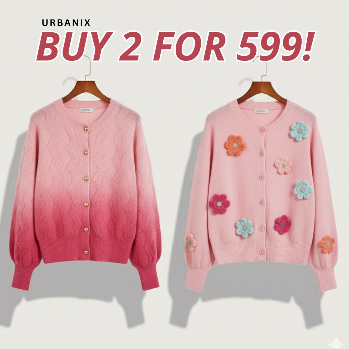 Combo Cardigans Pack of 2 - Double Warmth, One Price | Stylish & Cozy |C-08