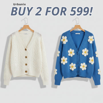 Pack of 2 | Double Cozy Winter Cardigan Set - Light & Warm | WC-19